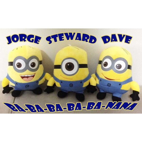 Dave, Stuart and Jorge Minion Plush Soft Toy - Pack of 3