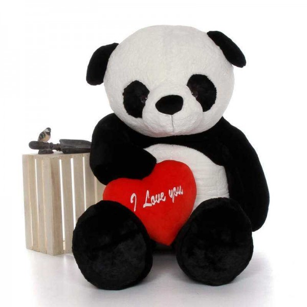 Super Giant 7 Feet Bao Panda Teddy Bear Soft Toy with Red I Love You Heart