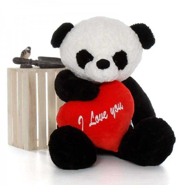Giant 4 Feet Tian Panda Teddy Bear Soft Toy with Big I Love You Heart