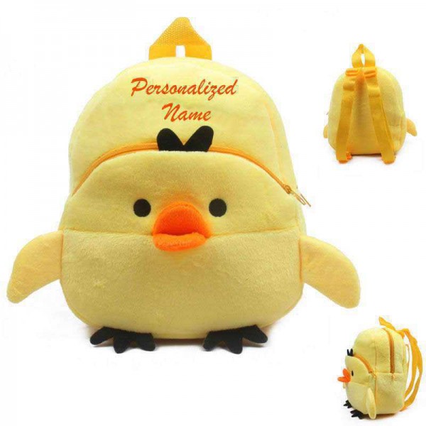 Personalized Yellow Duckling Baby Bag Stuffed Soft Plush Toy