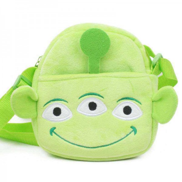 Cute Green Three Eyed Monster Sling Baby Bag Stuffed Soft Plush Toy