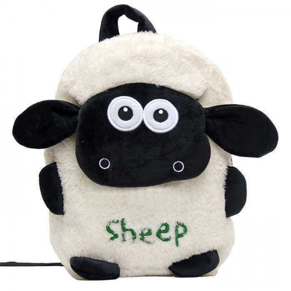 White and Black Sheep Baby Bag Stuffed Soft Plush Toy