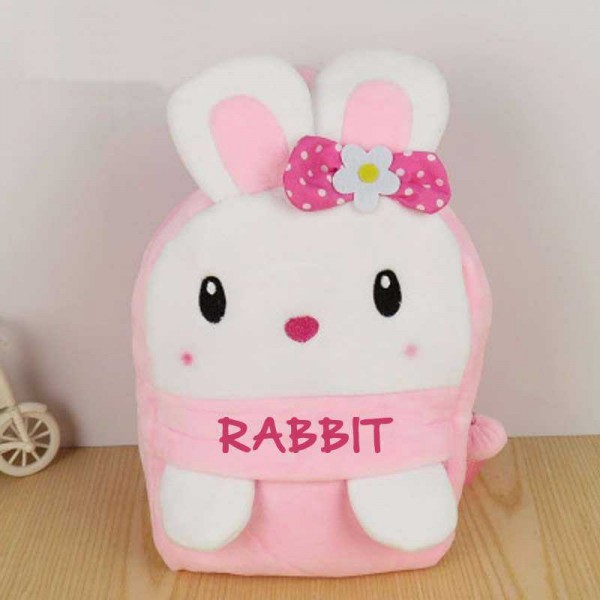 Cute Pink and White Rabbit Baby Bag Stuffed Soft Plush Toy