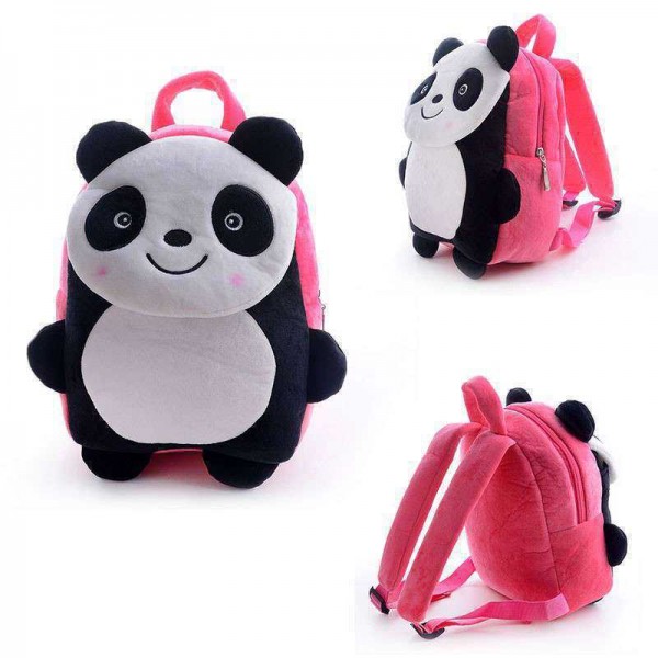 Cute Pink Smiling Panda Baby Bag Stuffed Soft Plush Toy