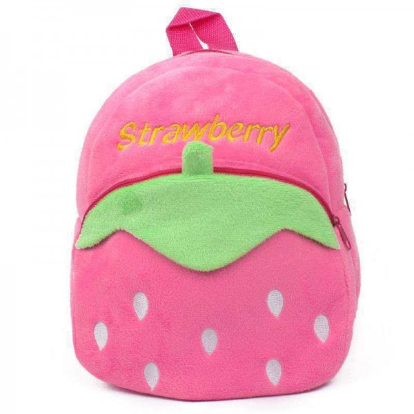 Pink Strawberry Style Baby Bag Stuffed Soft Plush Toy