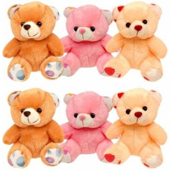 Assorted Pack of 6 Baby Teddy Bear Soft Toy