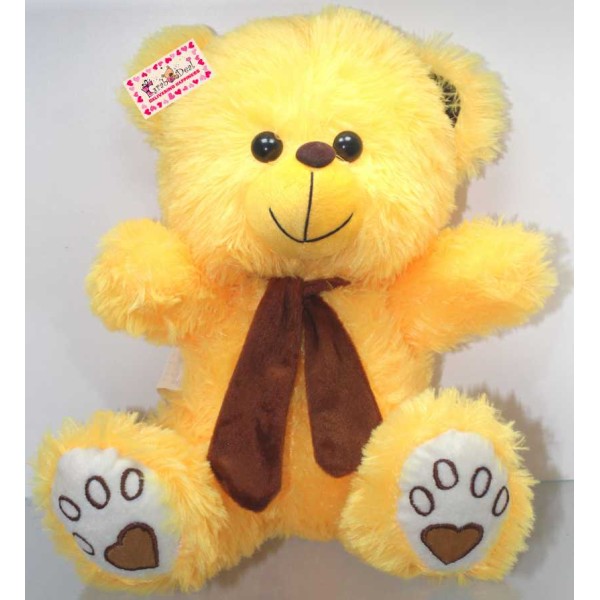 Yellow Puchi Teddy Bear wearing Muffler