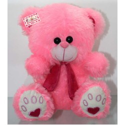 Pink Puchi Teddy Bear wearing Muffler