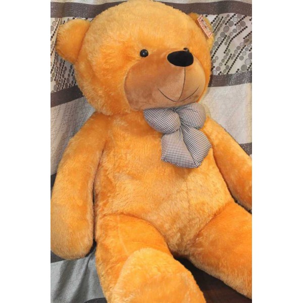 5 Feet Golden Brown Teddy Bear with a Bow
