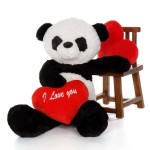 Giant 4 Feet Tian Panda Teddy Bear Soft Toy with Big I Love You Heart