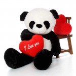Giant 5 Feet Mei Panda Teddy Bear Soft Toy with Big I Love You Heart