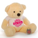 3.5 feet big peach fur face teddy bear wearing special Best Sister T-shirt
