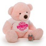 3.5 feet big pink fur face teddy bear wearing special Best Sister T-shirt