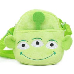 Cute Green Three Eyed Monster Sling Baby Bag Stuffed Soft Plush Toy