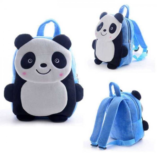 Cute Blue Smiling Panda Baby Bag Stuffed Soft Plush Toy