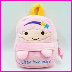 Pink Little Twin Stars Baby Bag Stuffed Soft Plush Toy