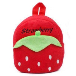 Red Strawberry Style Baby Bag Stuffed Soft Plush Toy